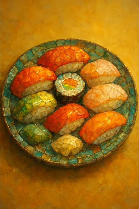 Surreal Mosaictilesstyle Food