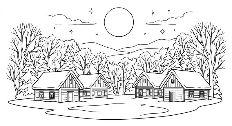 Nature Sceneries In Elegant Line Art
