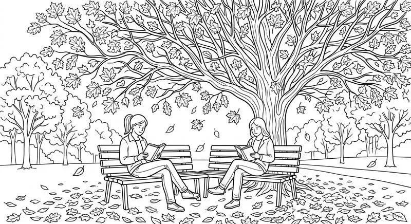 Nature Sceneries In Elegant Line Art