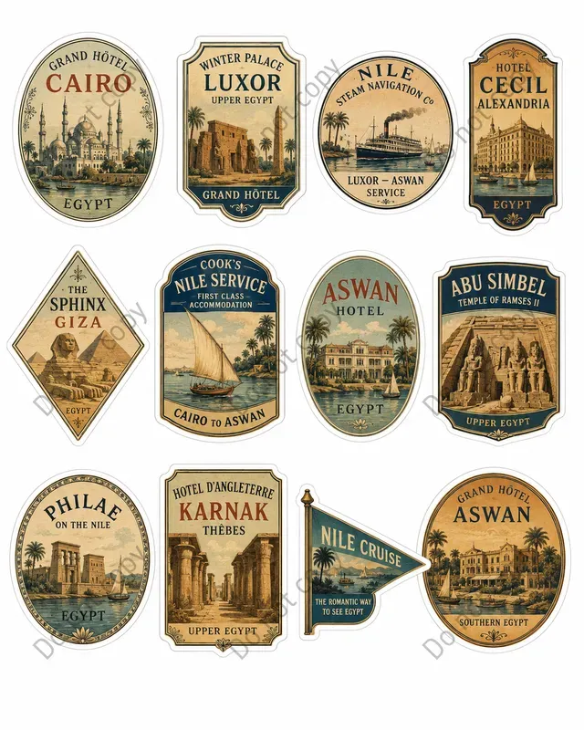 Vintage Luggage Sticker Packs