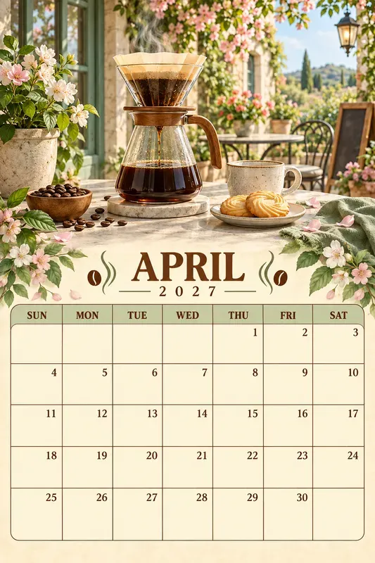 Coffee Lover 2027 Calendar Pages