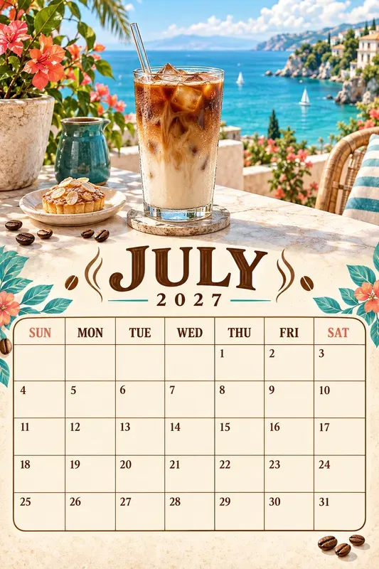 Coffee Lover 2027 Calendar Pages