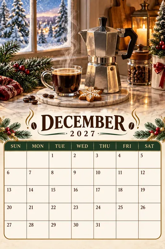 Coffee Lover 2027 Calendar Pages
