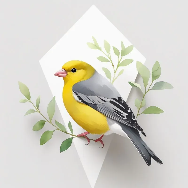 Minimal White Bg HD Bird Art