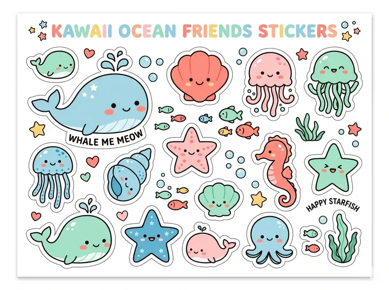 Kawaii Sticker Sheet Packs