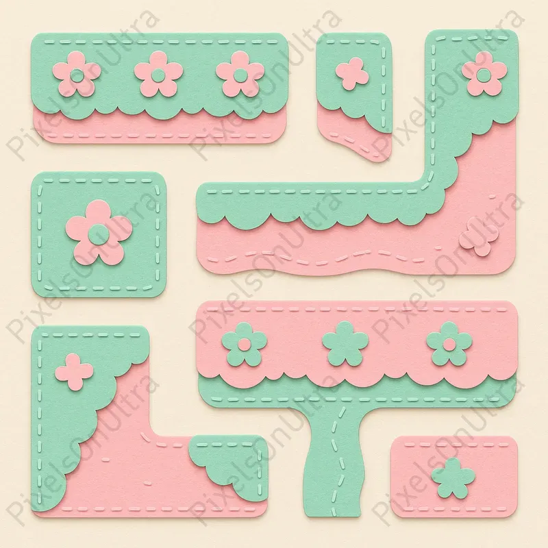 2D Paper Cutout Platform Tiles Packs
