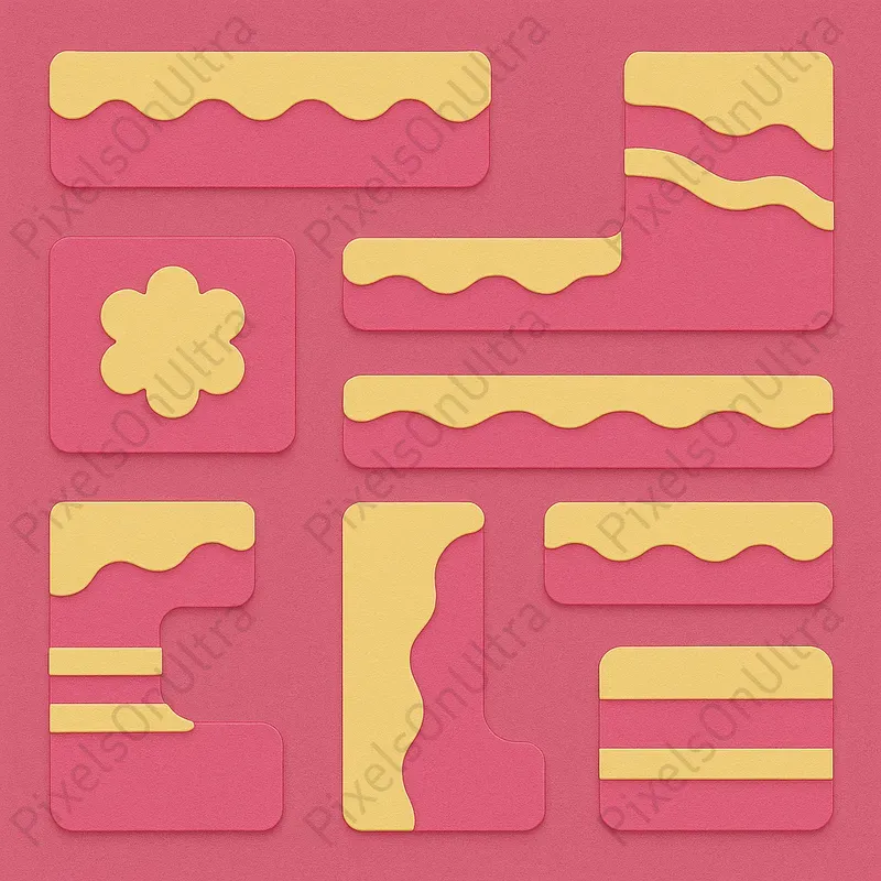2D Paper Cutout Platform Tiles Packs