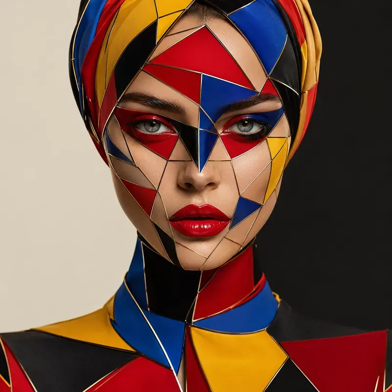 Abstract Geometric Fashion Portraits