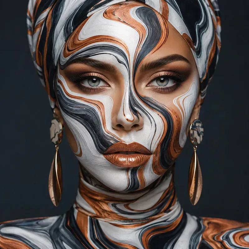 Abstract Geometric Fashion Portraits