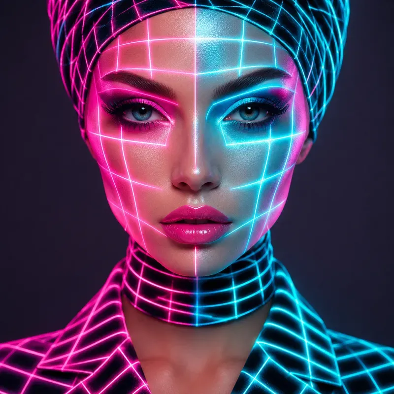 Abstract Geometric Fashion Portraits