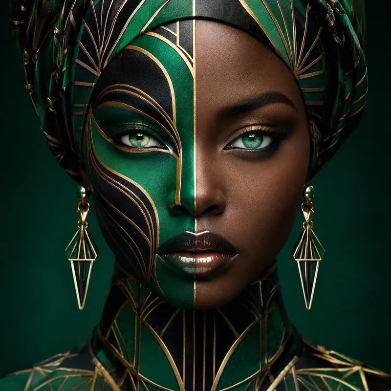 Abstract Geometric Fashion Portraits