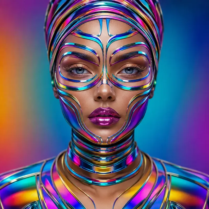 Abstract Geometric Fashion Portraits