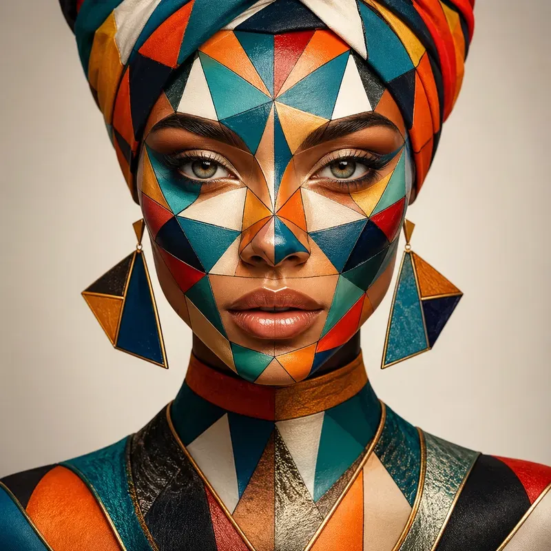 Abstract Geometric Fashion Portraits