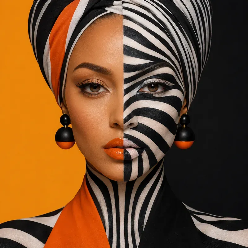 Abstract Geometric Fashion Portraits