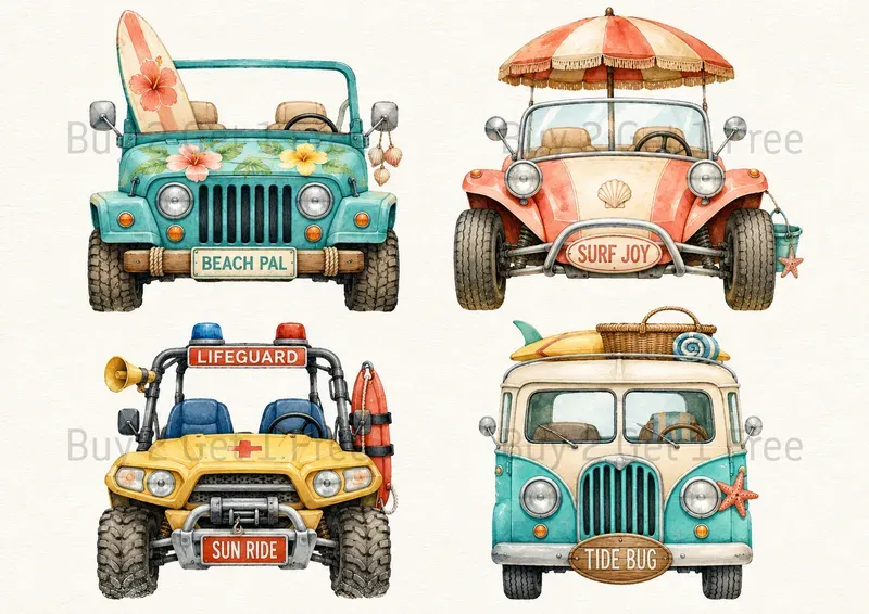 Western Whimsical Transportation Cliparts