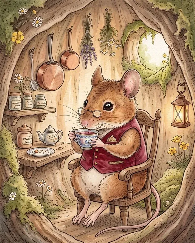 Vintage Animal Storybook Watercolor Art