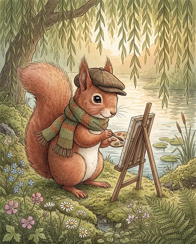 Vintage Animal Storybook Watercolor Art