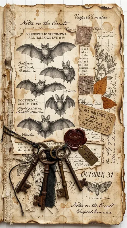 Vintage Halloween Junk Journal Pages