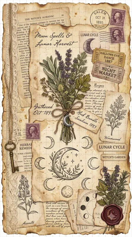 Vintage Halloween Junk Journal Pages