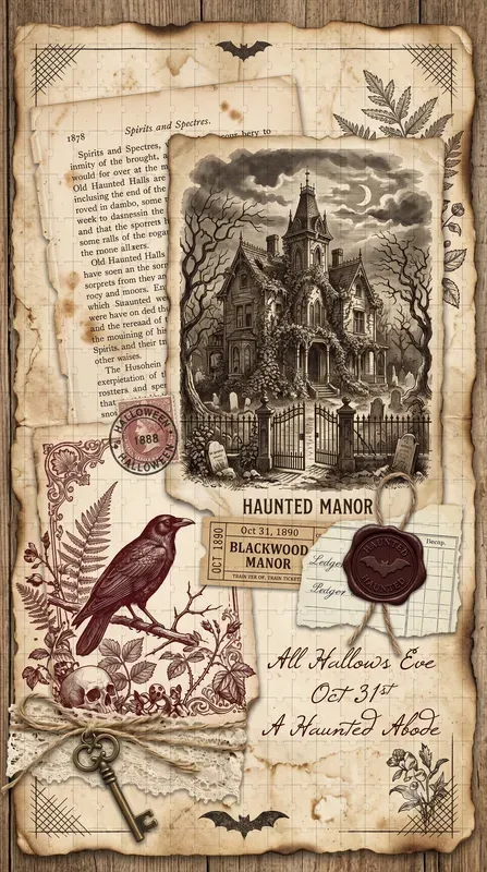 Vintage Halloween Junk Journal Pages