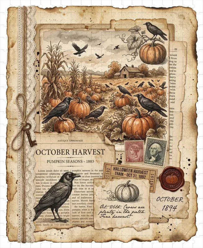 Vintage Halloween Junk Journal Pages