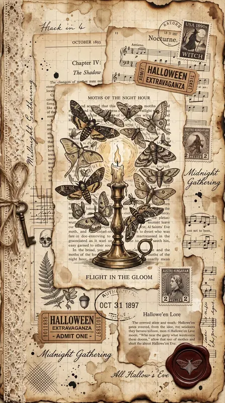 Vintage Halloween Junk Journal Pages
