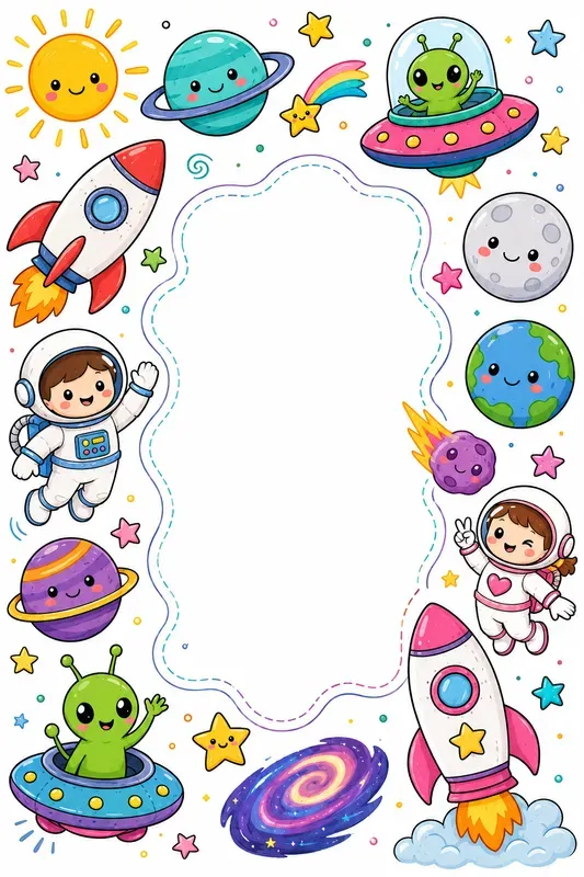 Colorful Kids Doodle Collage Poster Art