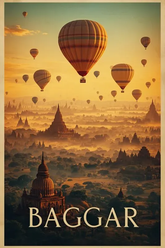 Vintage Hot Air Balloon Travel Posters