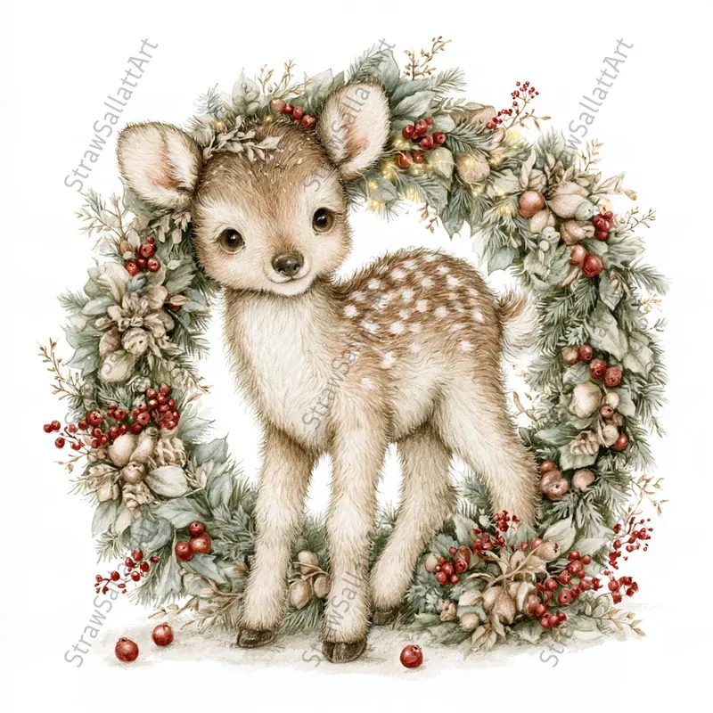 Vintage Christmas Kids Story Cliparts