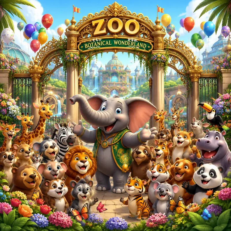 Cute Cartoon Animal Scenes
