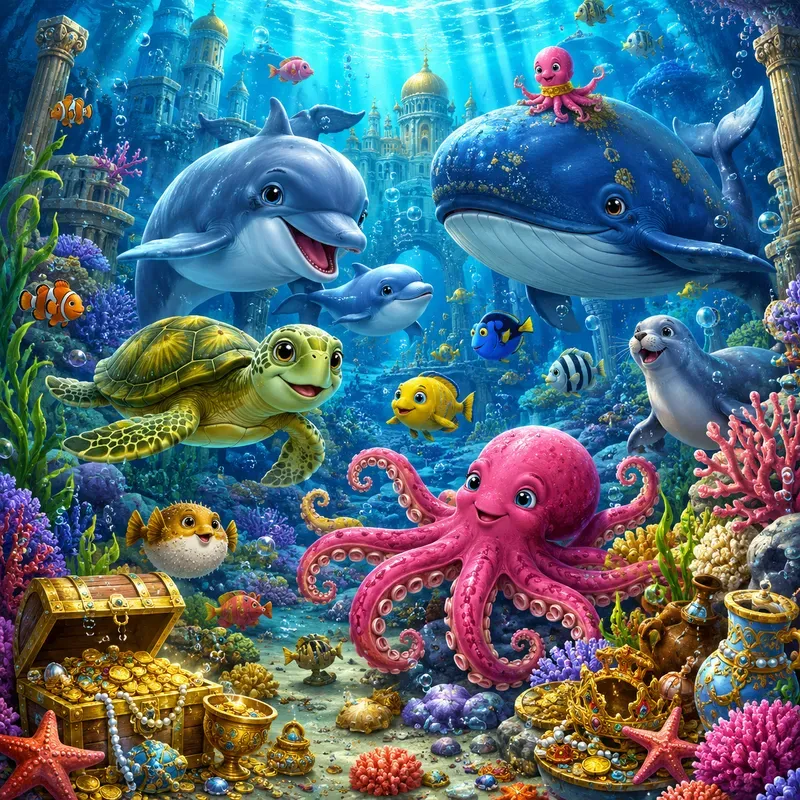 Cute Cartoon Animal Scenes