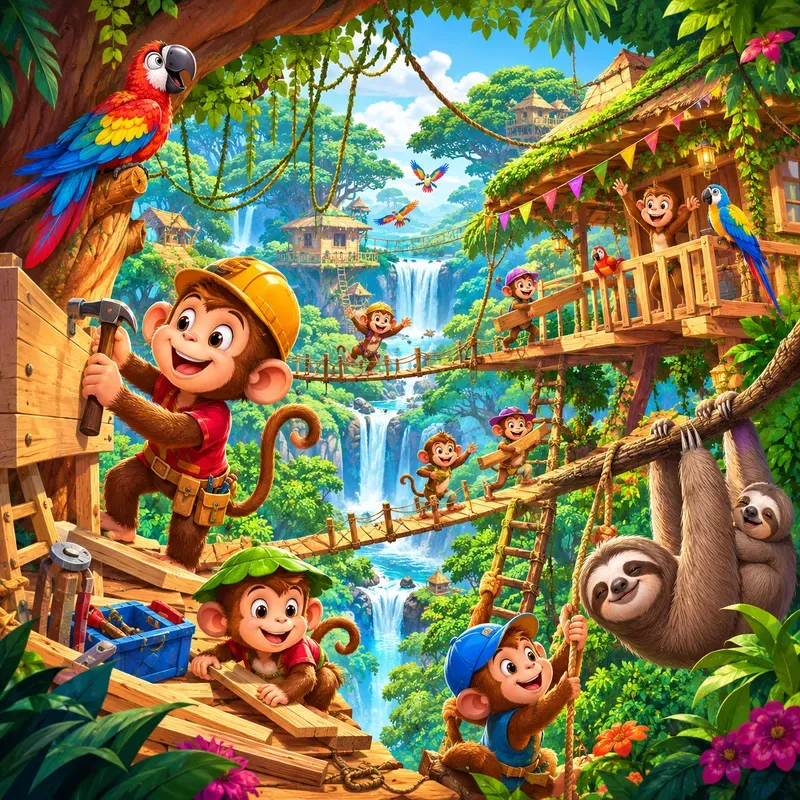 Cute Cartoon Animal Scenes