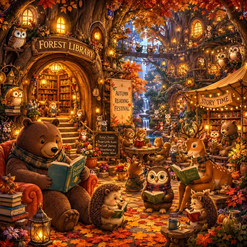 Cute Cartoon Animal Scenes