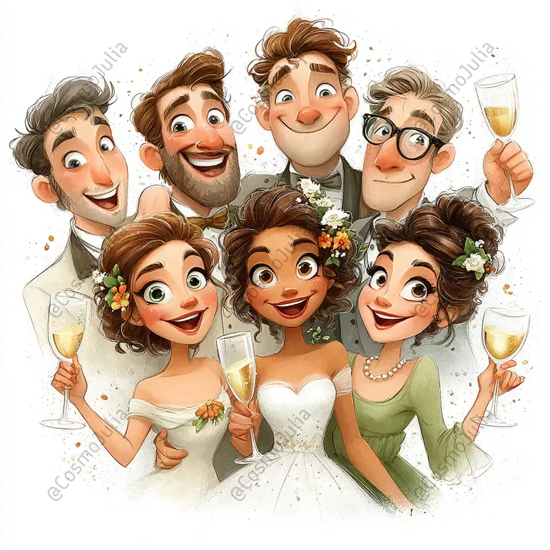 Watercolor Wedding Scenes Clipart