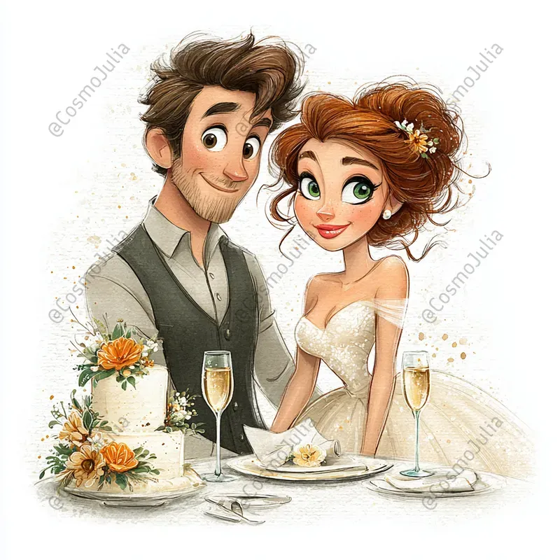 Watercolor Wedding Scenes Clipart