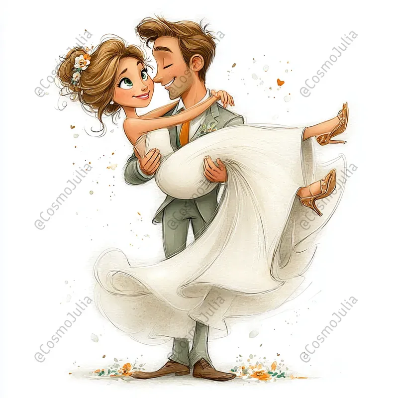 Watercolor Wedding Scenes Clipart