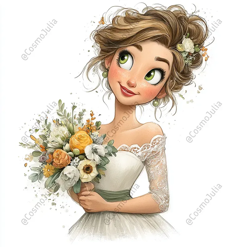 Watercolor Wedding Scenes Clipart