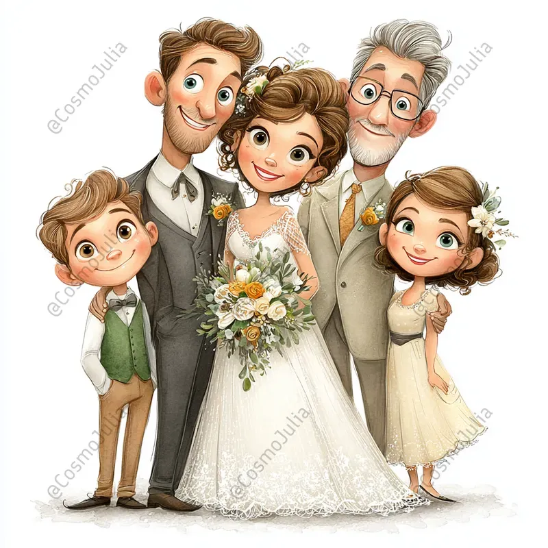 Watercolor Wedding Scenes Clipart