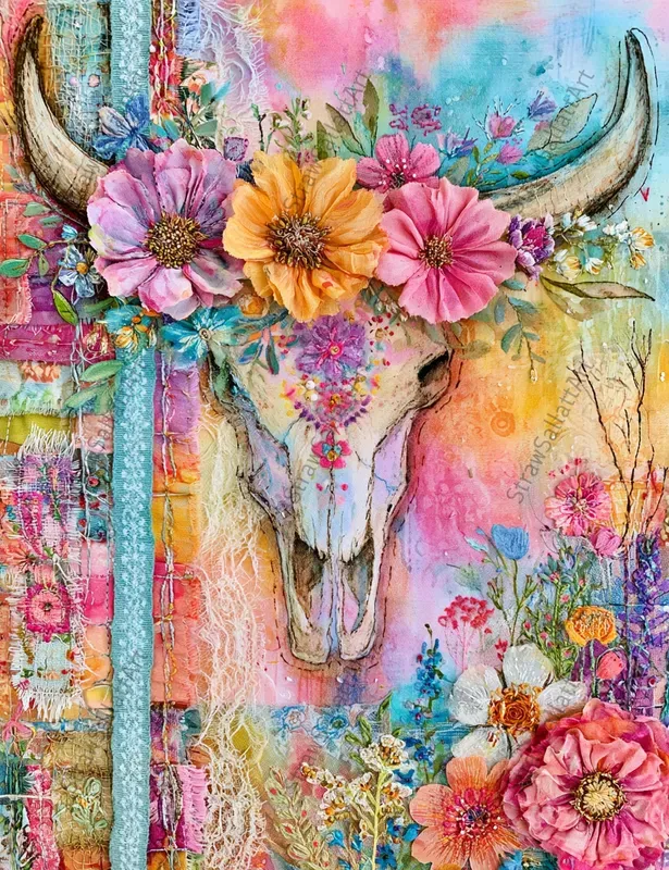 Bohemian Rainbow Scrapbook Ephemera Pages