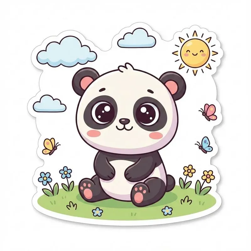 Cute Kawaii Animal Sticker Illustrations