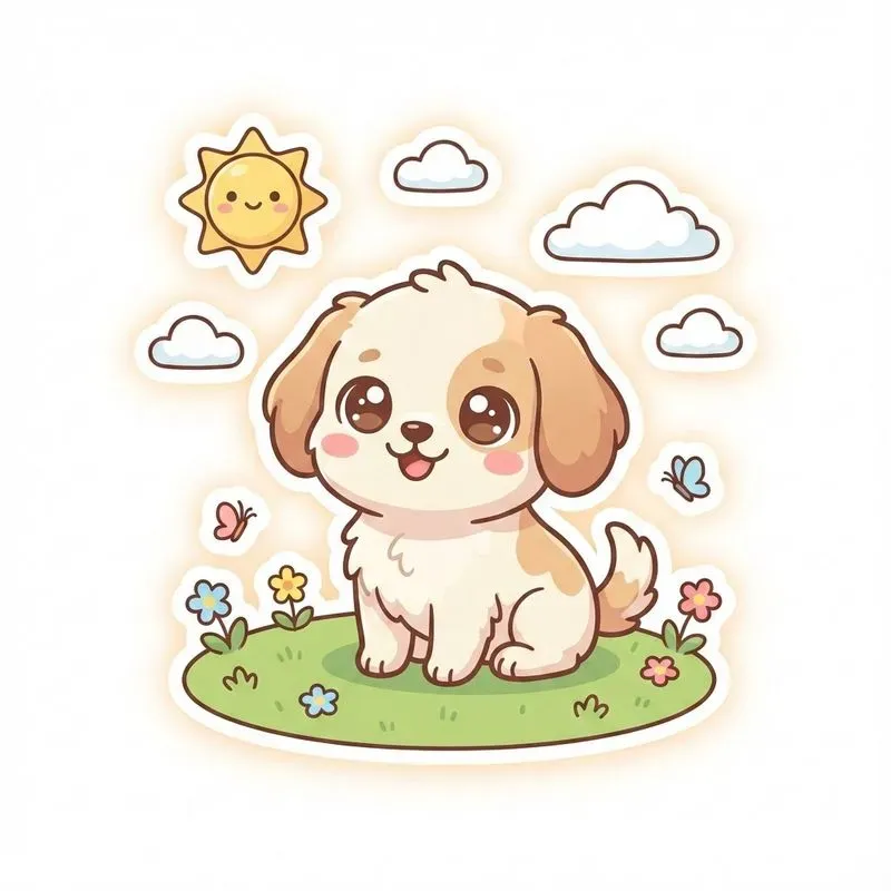Cute Kawaii Animal Sticker Illustrations