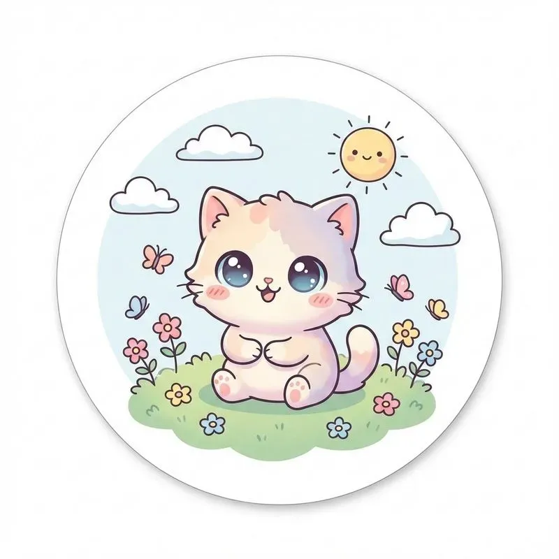 Cute Kawaii Animal Sticker Illustrations