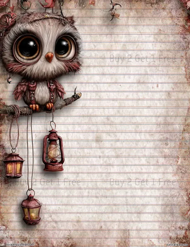 Steampunk Girl Plain Papers