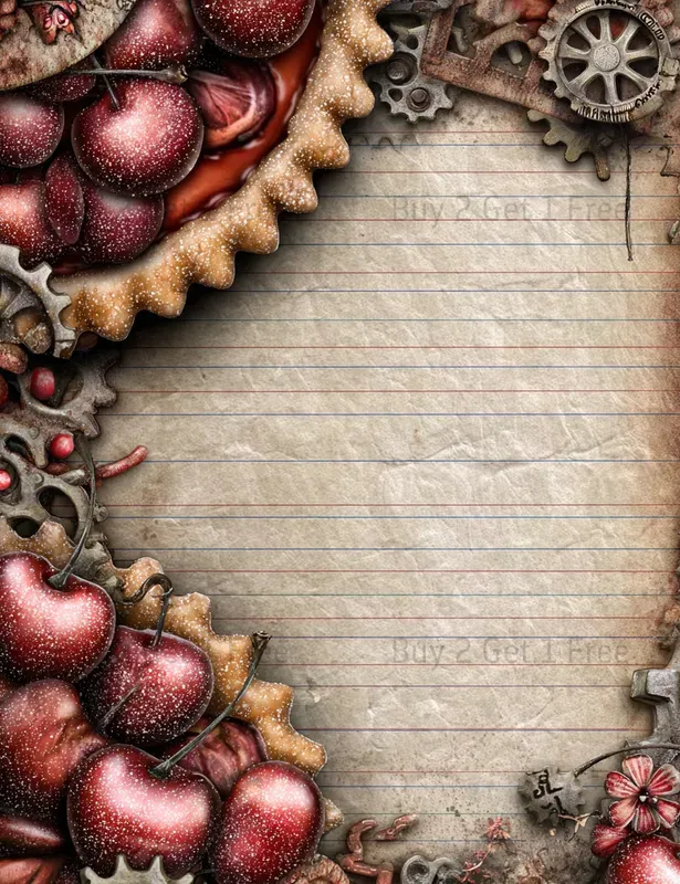 Steampunk Girl Plain Papers