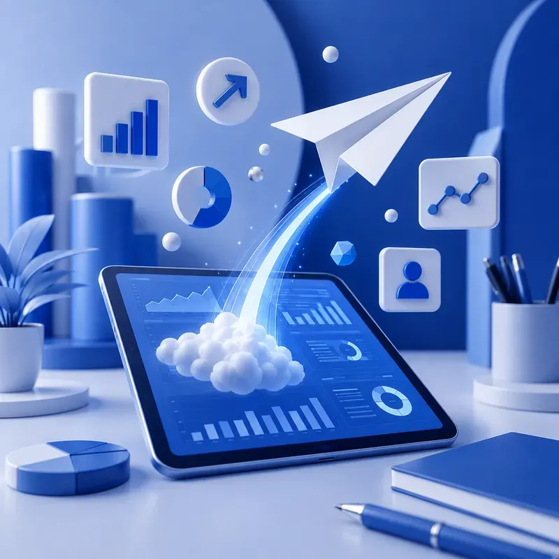 Modern 3D Startup Launch Graphics