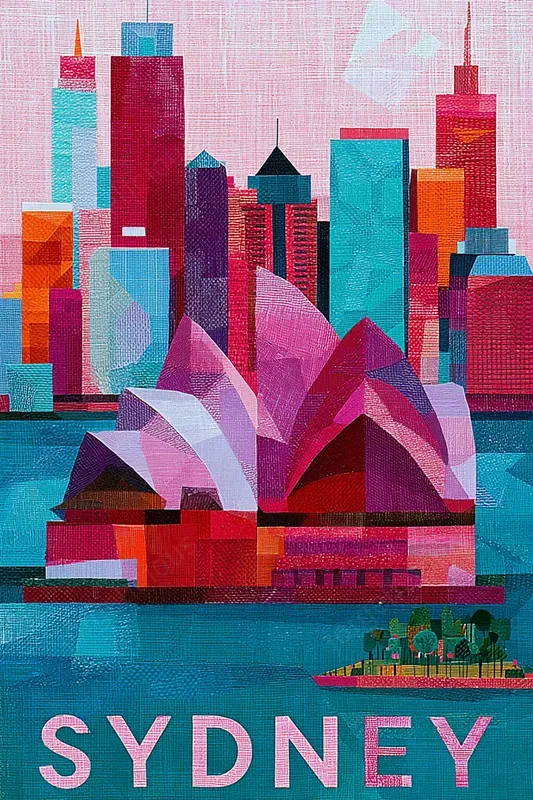 Geometric City Travel Posters