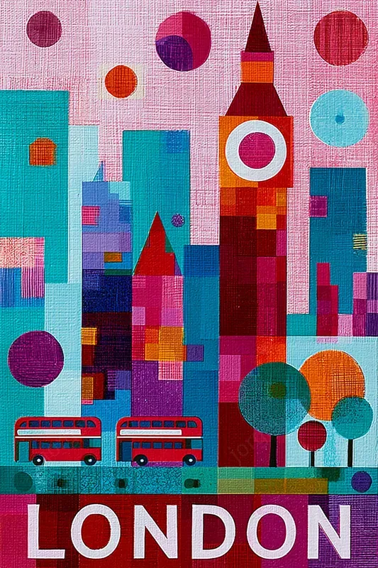 Geometric City Travel Posters