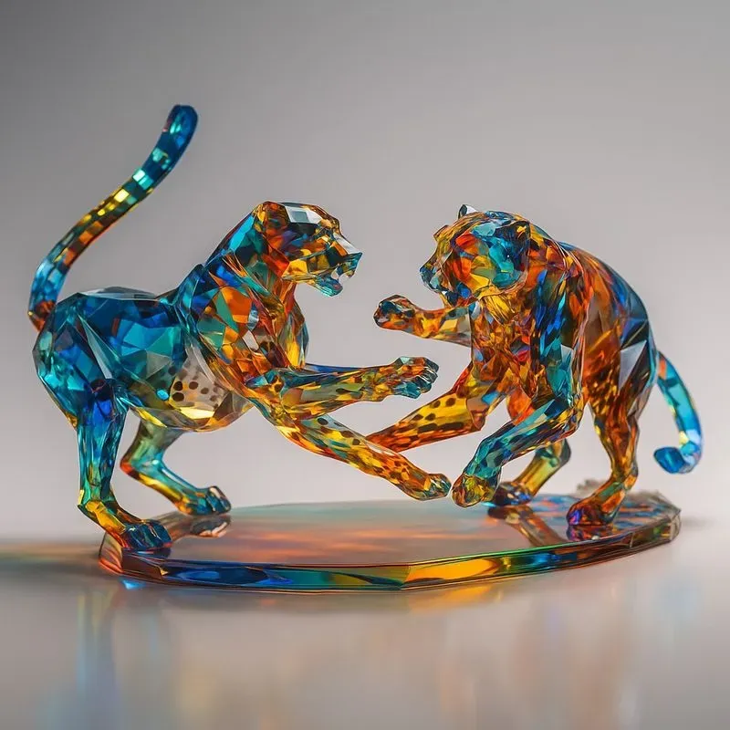 Multicolored Crystal Sculptures