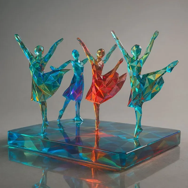 Multicolored Crystal Sculptures