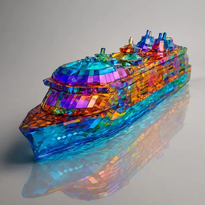 Multicolored Crystal Sculptures